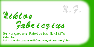 miklos fabriczius business card